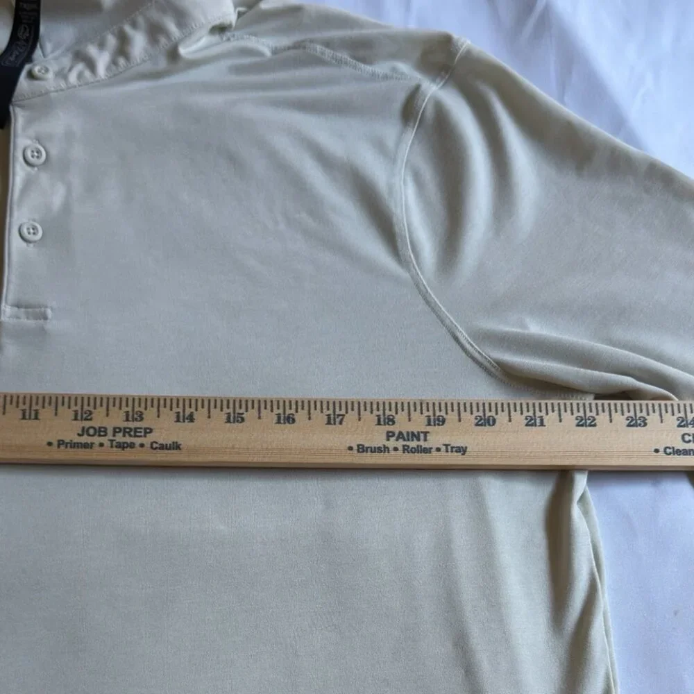 Lululemon Evolution Polo Long Sleeve Shirt Mens XL Heathered Bone Beige LM3EQKS - Picture 8 of 9